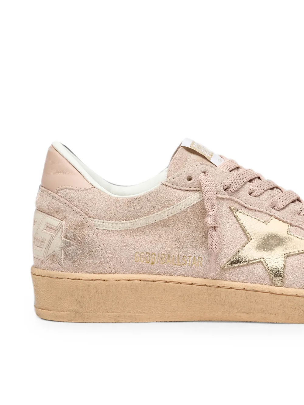 Golden Goose Ball Star poederroze suède sneakers met metallic gouden ster