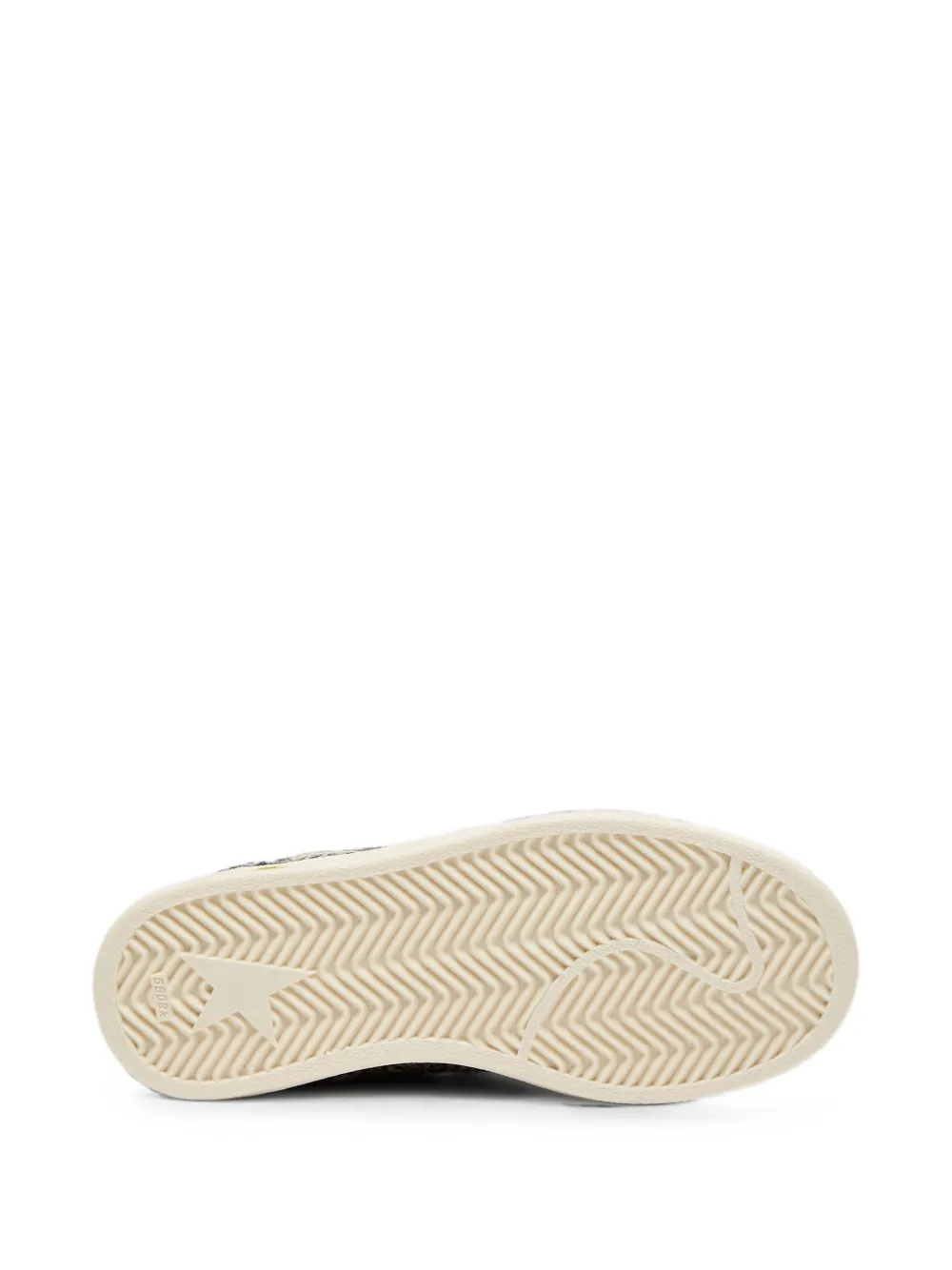 Golden Goose Kids Ball Star in black and white leopard pony skin with cream leather star Beige