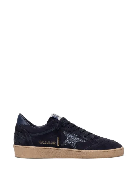 Golden Goose tenis Ball Star in dark en gamuza azul oscuro con estrella de glitter azul