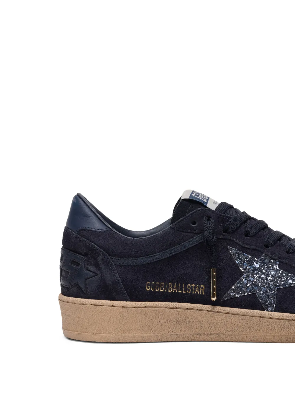 Golden Goose Ball Star sneakers in donkerblauw suède met donkerblauwe glitterster