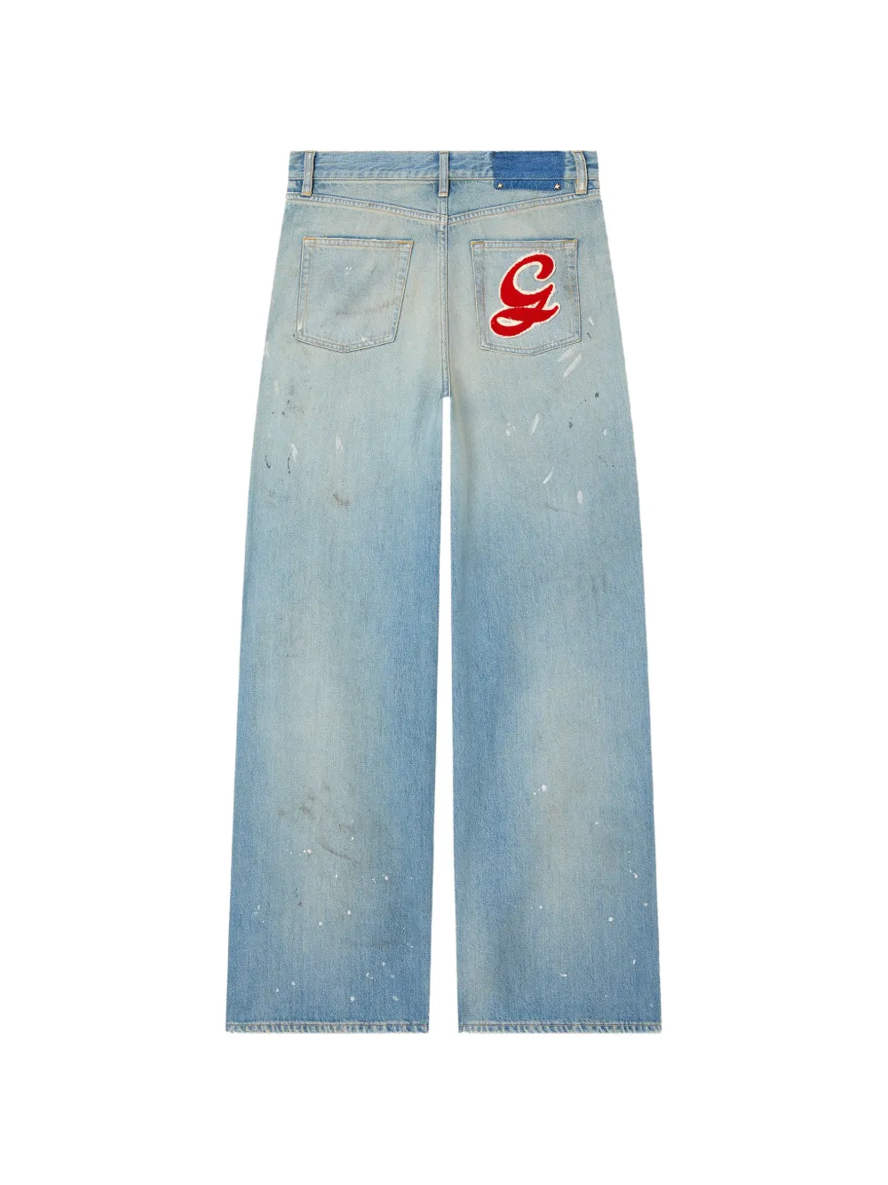 Golden Goose Denim jeans met geborduurd Golden-logo Blauw