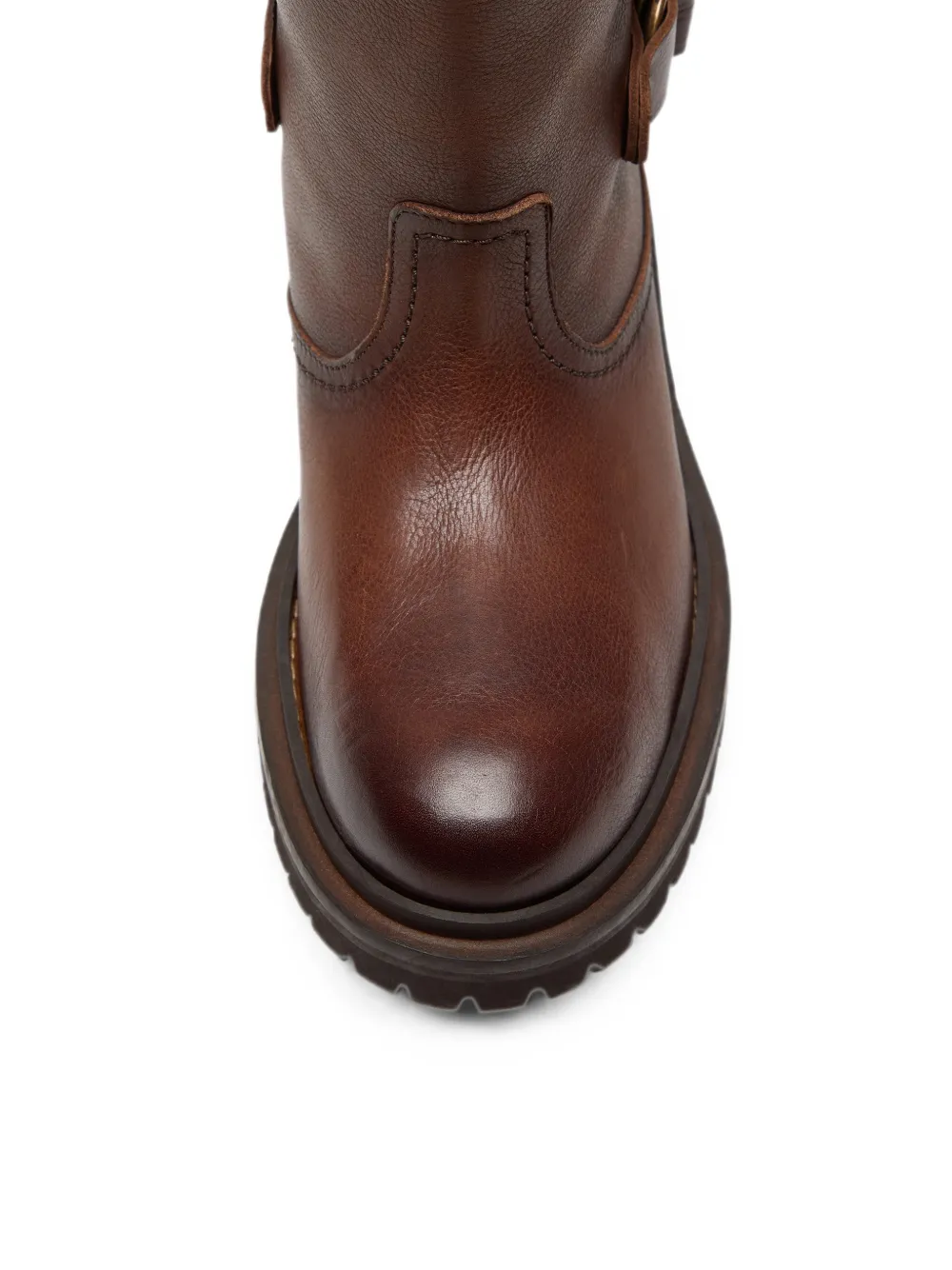 Golden Goose Kurt boots in brown leather with gold buckles Bruin