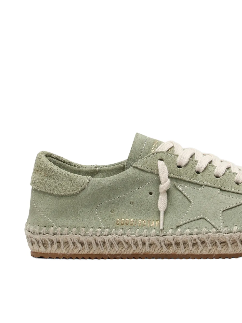 Golden Goose Super-Star suède sneakers met jute-effect en sterdetail Groen
