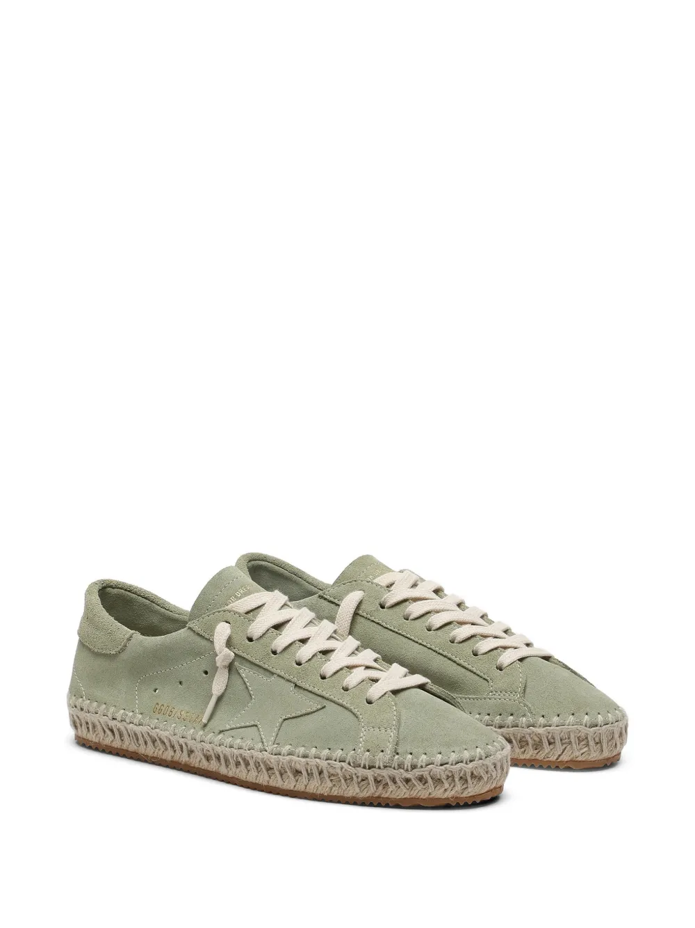 Golden Goose Super-Star suède sneakers met jute-effect en sterdetail Groen
