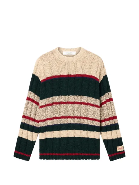 Golden Goose Journey knit crewneck reynard raglan sleeves mouliné wool stripes sweater