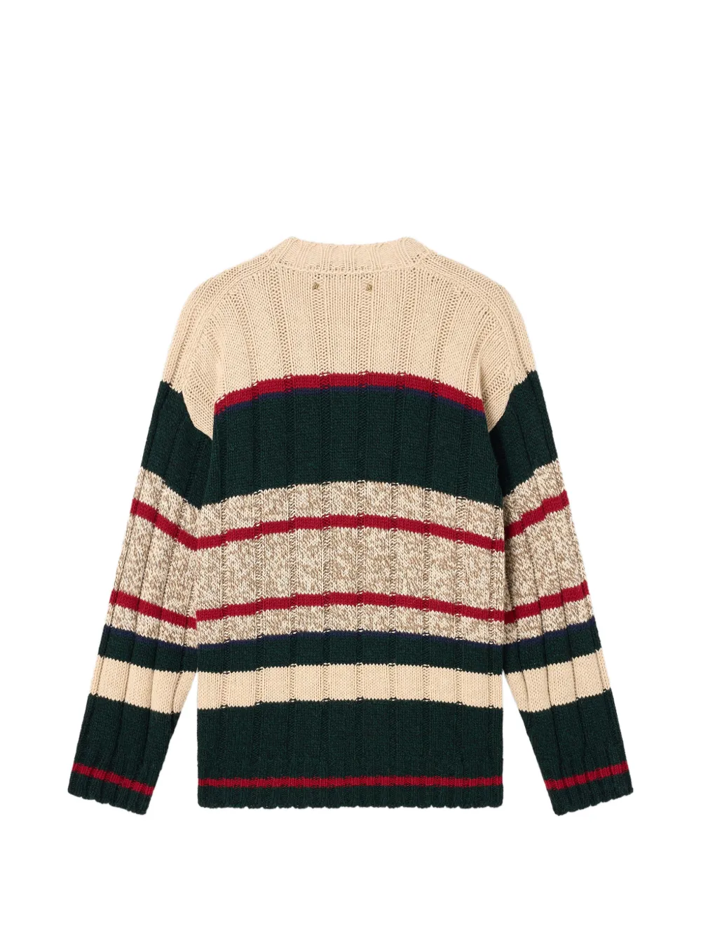 Golden Goose Journey gebreide trui met ronde hals en raglan mouwen en mouliné wollen strepen Groen