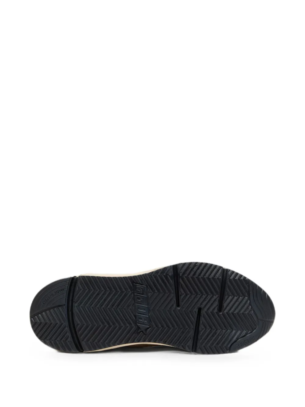 Golden Goose Running Sole crème nylon en leren sneakers met groene leren ster Beige