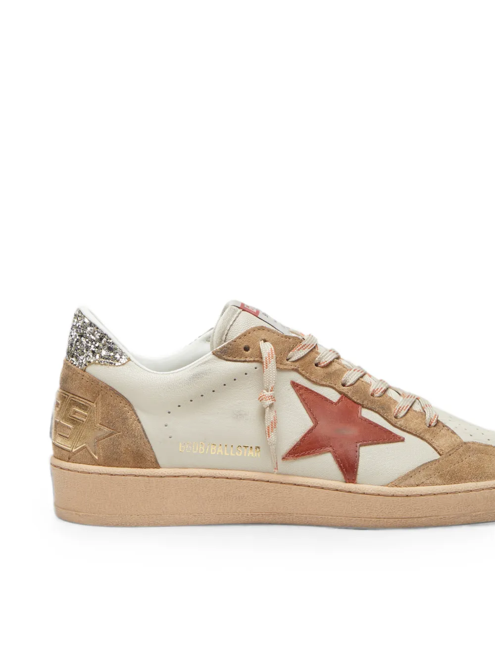Golden Goose Ball Star leren sneakers met leren ster en suède inzetstukken Beige