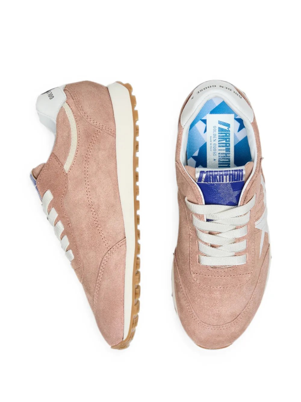 Golden Goose Kids Marathon lace up sneakers Roze