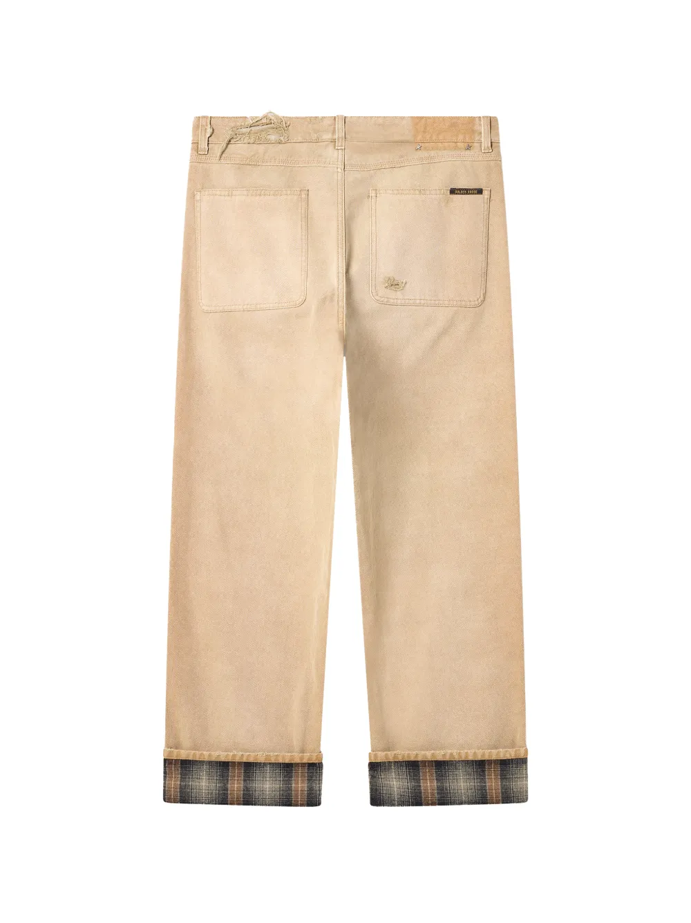 Golden Goose Katoenen broek met geruite details Beige