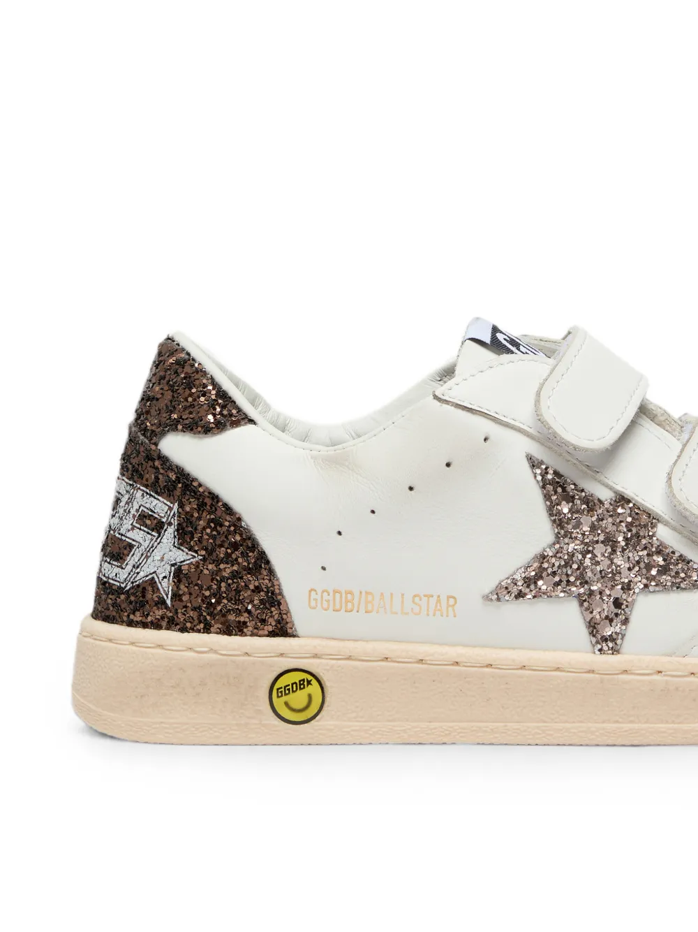 Golden Goose Kids Ball Star strap leather upper toe and strap glitter-star heel and spur Wit