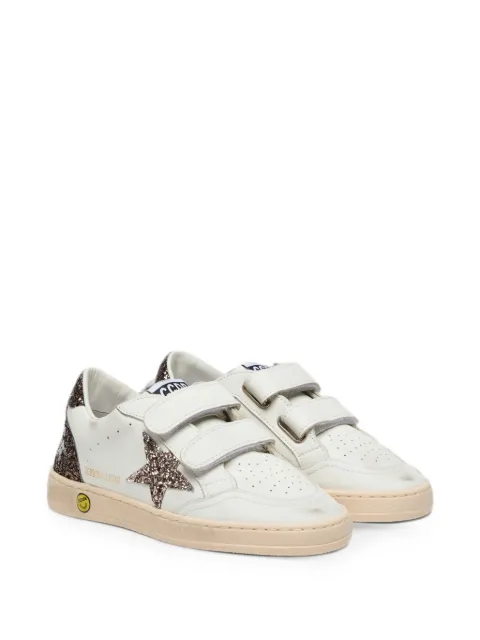 Golden Goose Kids Ball Star strap leather upper toe and strap glitter-star heel and spur