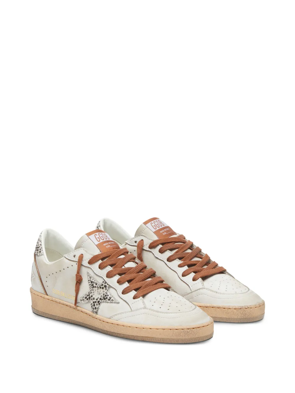 Golden Goose Ball Star leren sneakers met afwerking Beige