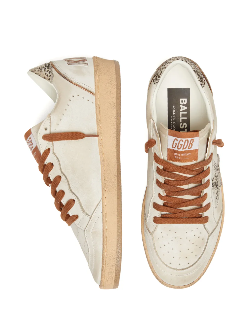 Golden Goose Ball Star leren sneakers met afwerking Beige