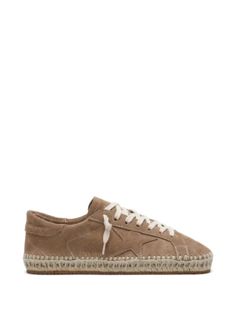 Golden Goose Super-Star in tobacco suede with beige star and jute-effect sneakers 