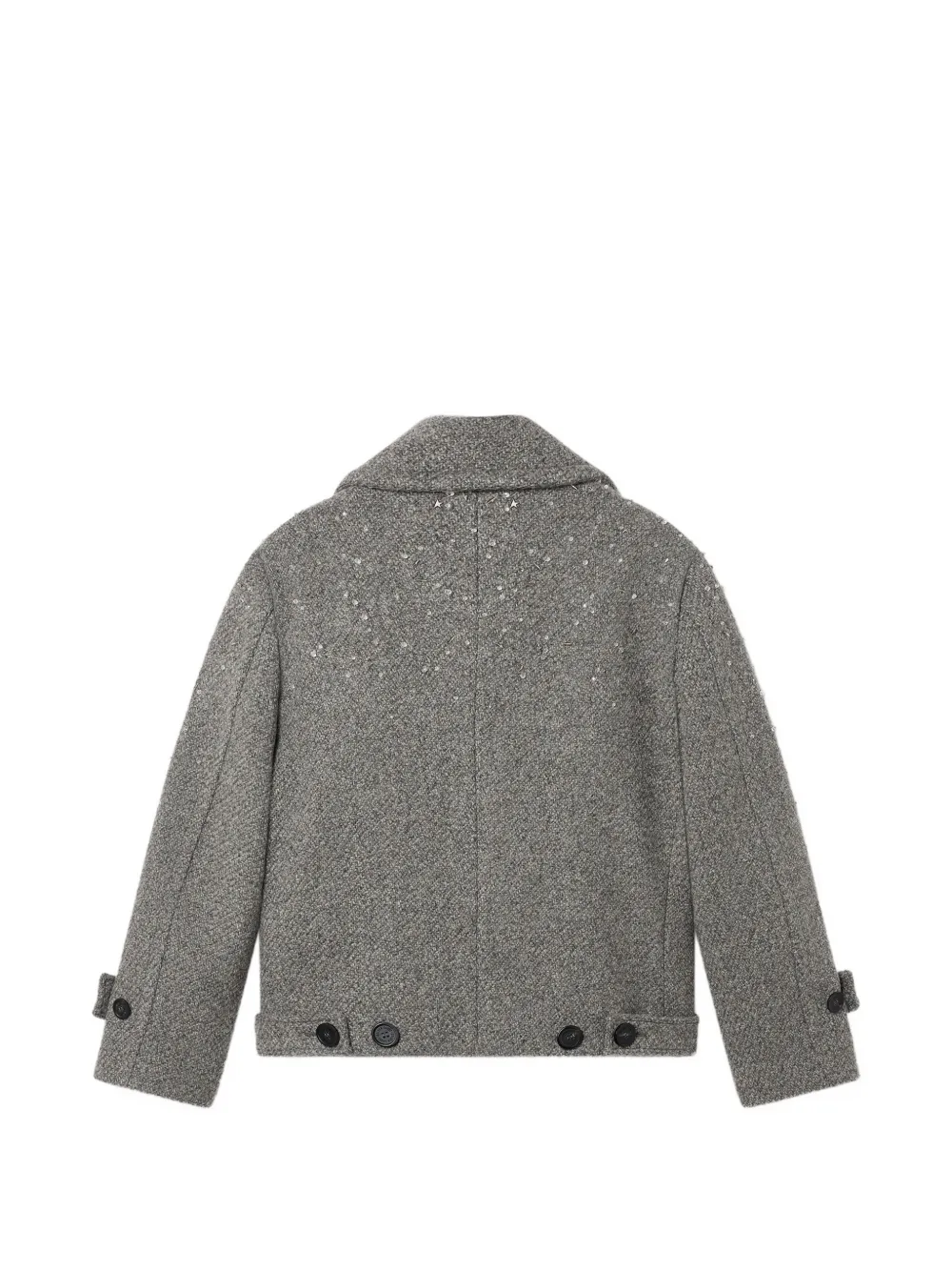 Golden Goose Journey korte Regina verfraaide scheerwol met peper en zout Grijs