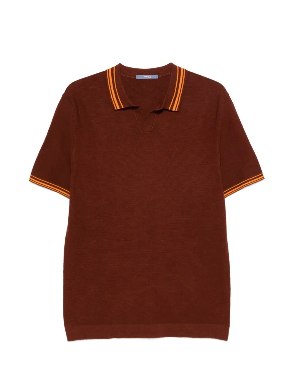 People Of Shibuya stripe-trim T-shirt - Marrone