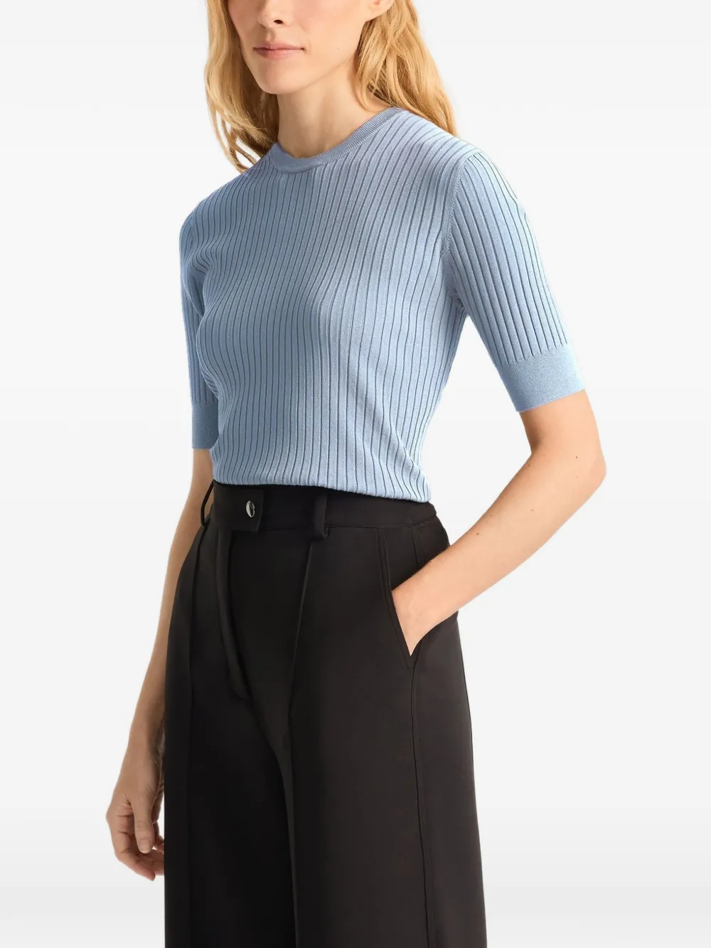 Fusalp Jadou geribbeld T-shirt met korte mouwen Blauw
