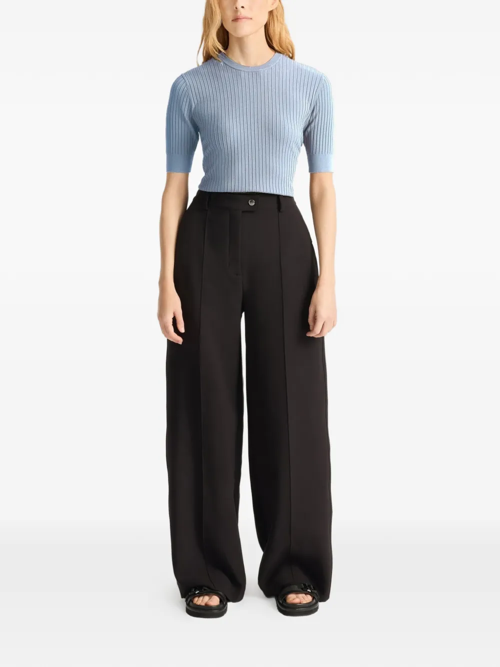 Fusalp Jadou geribbeld T-shirt met korte mouwen Blauw