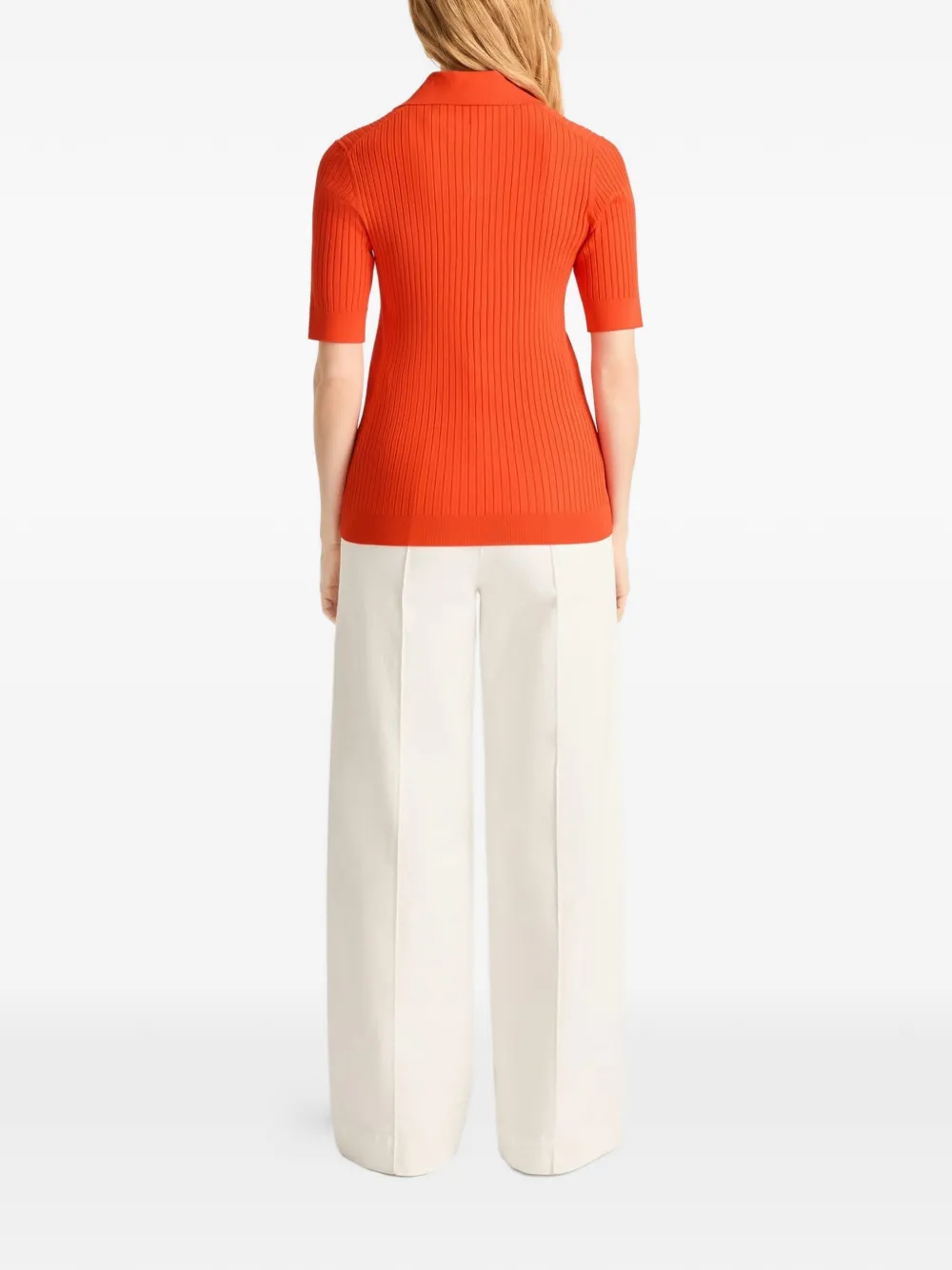 Fusalp Vera geribbelde polotop Oranje
