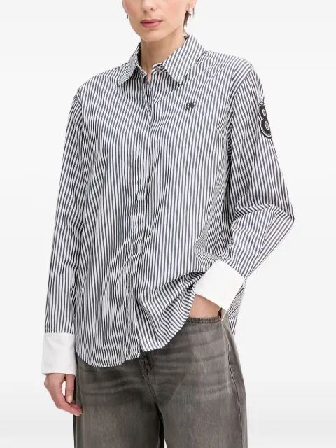 DKNY camisa con rayas verticales y logo estampado