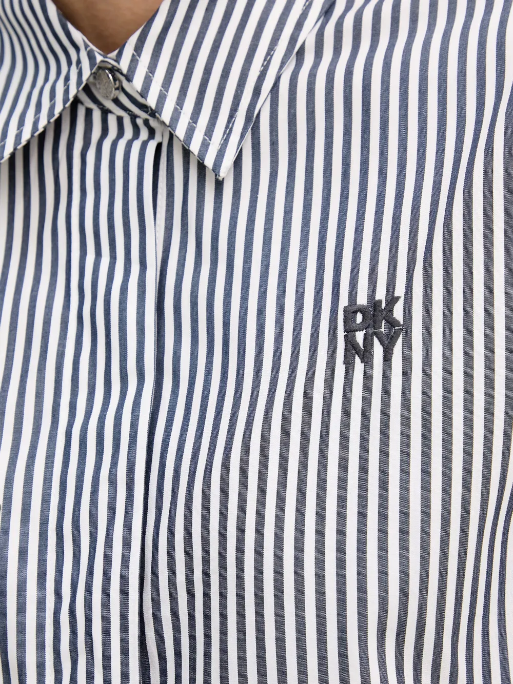 DKNY Overhemd met verticale streep en logoprint Wit