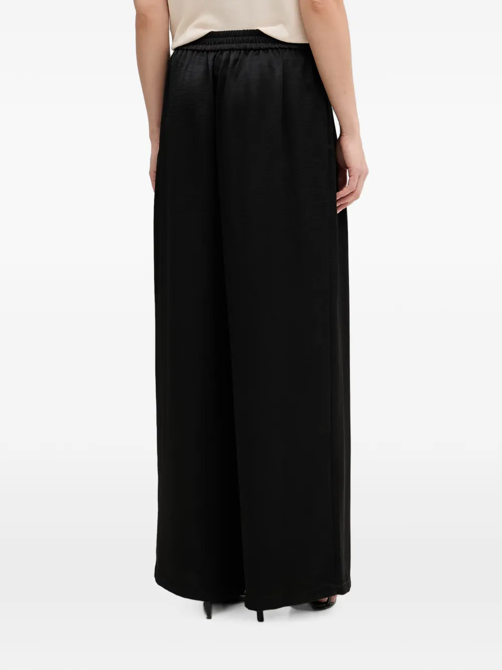DKNY Palazzo plooibroek met elastische tailleband Zwart