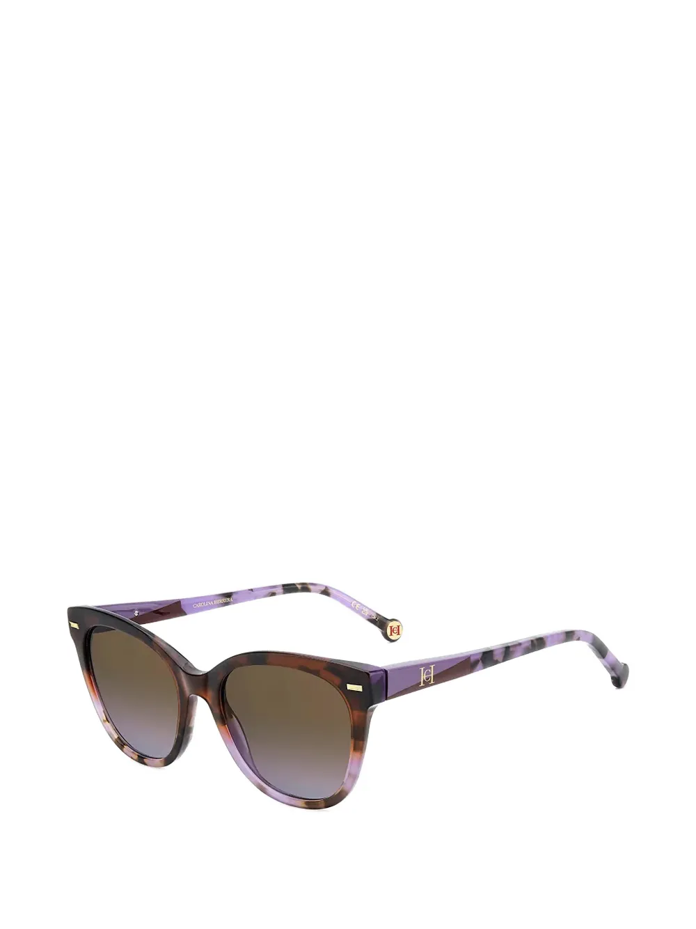 Carolina Herrera Zonnebril met schildpadschild-design Bruin