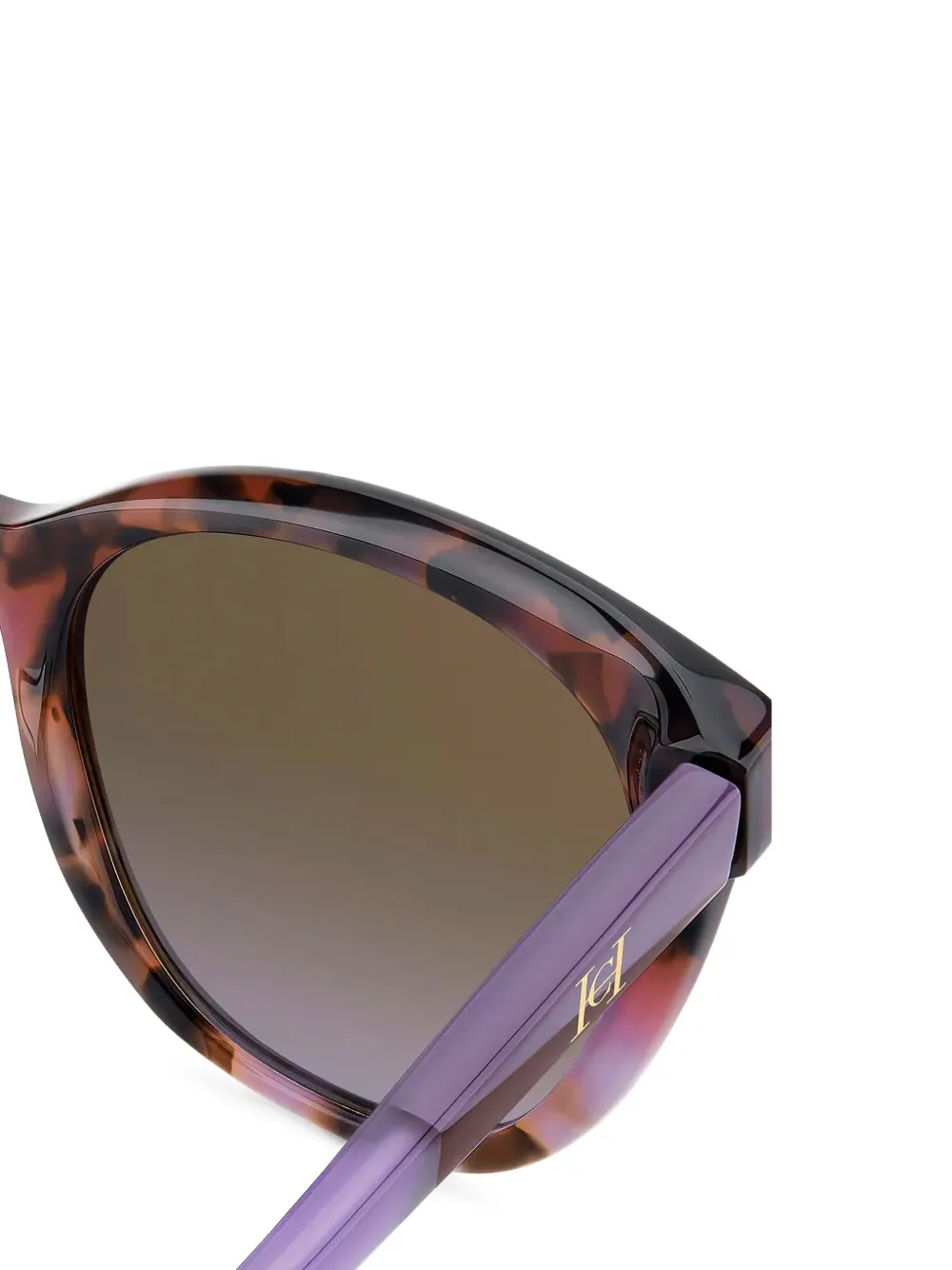 Carolina Herrera Zonnebril met schildpadschild-design Bruin