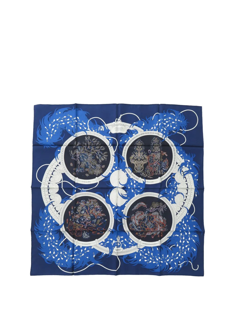 Hermès Pre-Owned 20th Century Legende Brodee Silk Scarf scarves - Blau