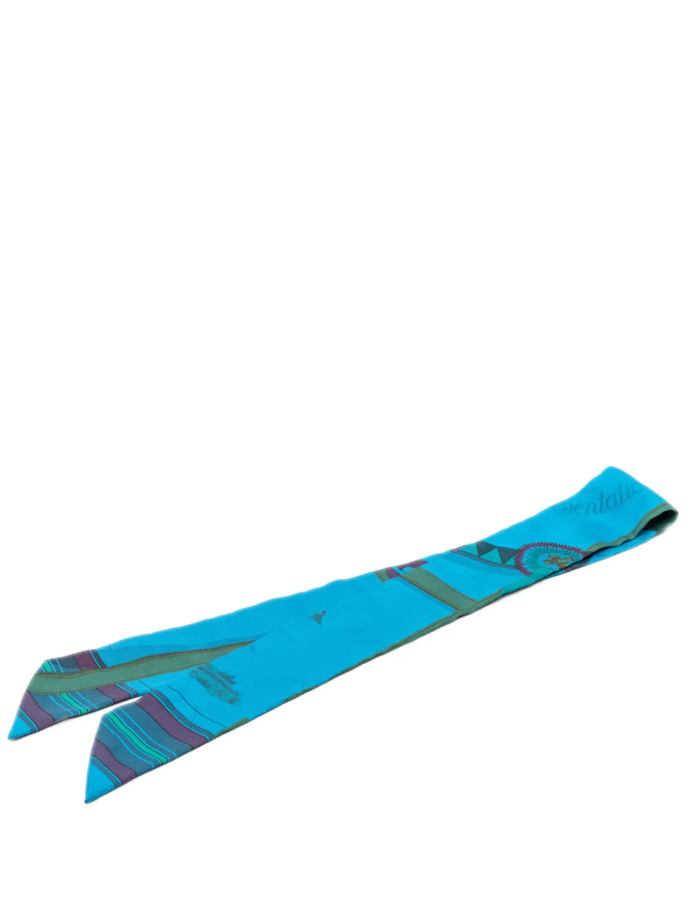 Hermès Pre-Owned 2000-2026 Couvertures et Tenues de Jour Surteint Silk Twilly Scarf scarves - Blu