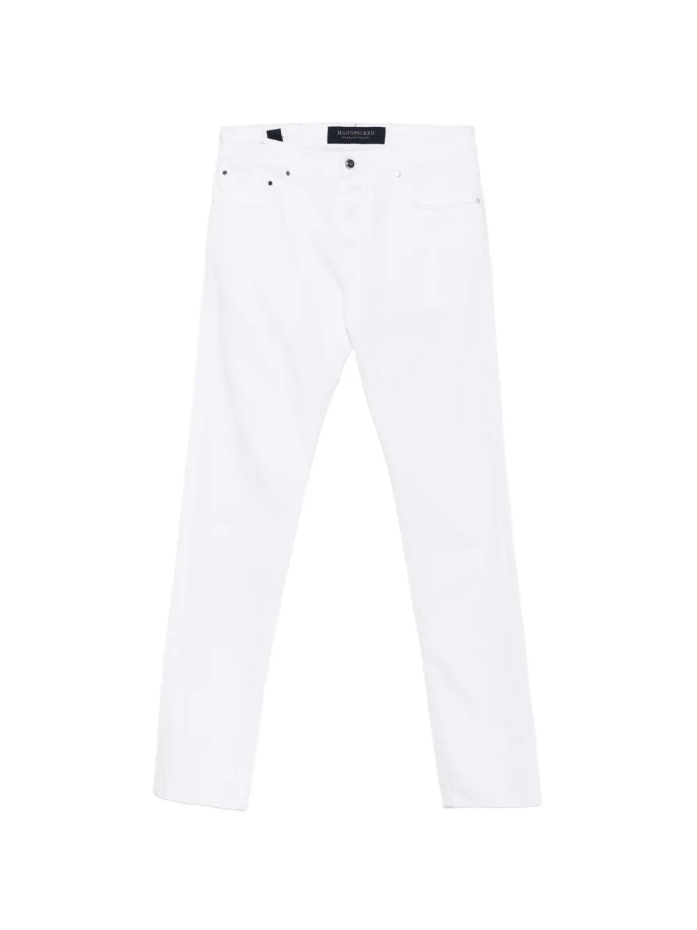Hand Picked Jeans Ravello con applicazione logo - Bianco