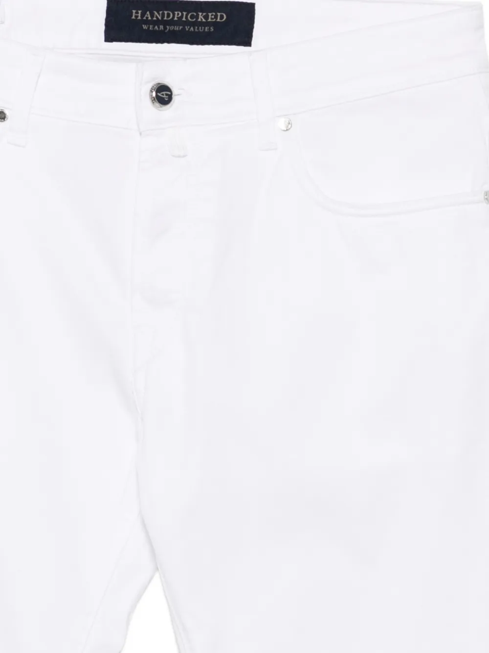  Hand Picked Vaqueros Ravello Con Parche Del Logo - Blanco 