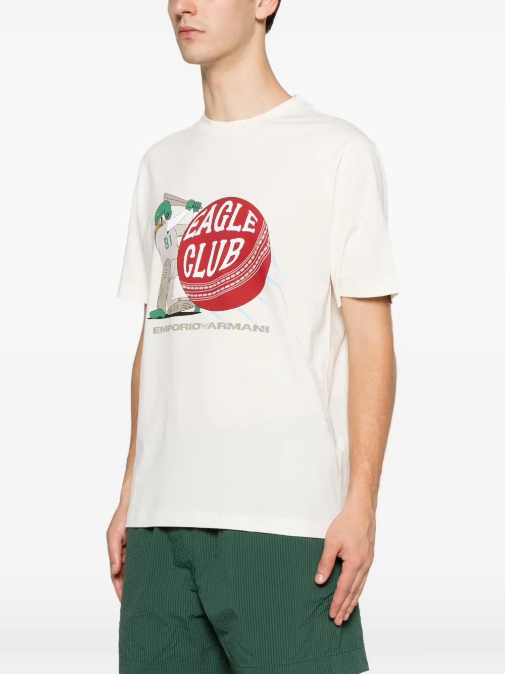 Emporio Armani T-shirt met grafische print Beige