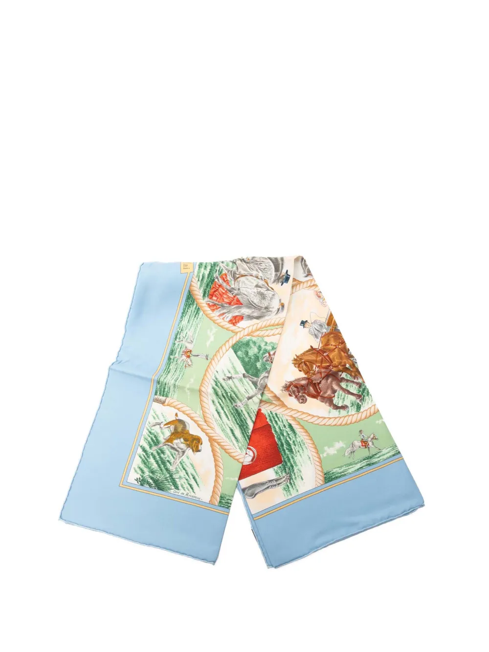 Hermès Pre-Owned 20th Century Auteuil En Mai Silk Scarf 90 scarves - Blu