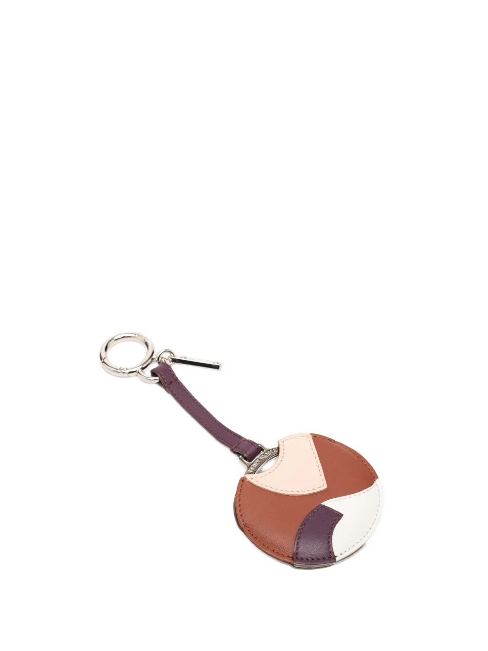 Fendi Pre-Owned 2014-2017 Silver Plated and Calfskin Compact Mirror Bag Charm key chain - Argento