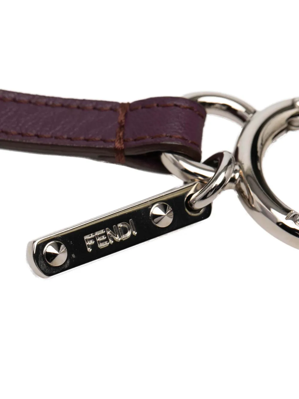  Fendi Pre-owned Llavero Compact Mirror Bag Charm Bañado En Plata Y Piel De Becerro 2014-2017 - Plateado 