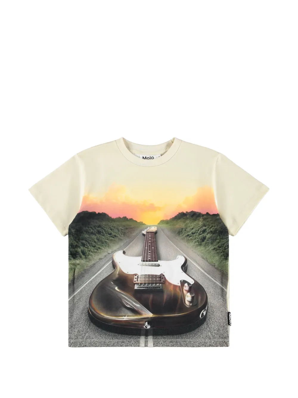 Molo Riley guitar-print T-shirt - Toni neutri