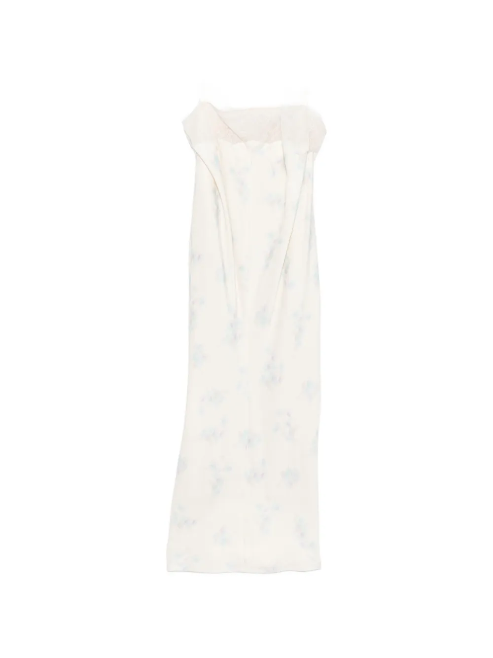 Carven Floral-print Lace-trim Midi Dress In White