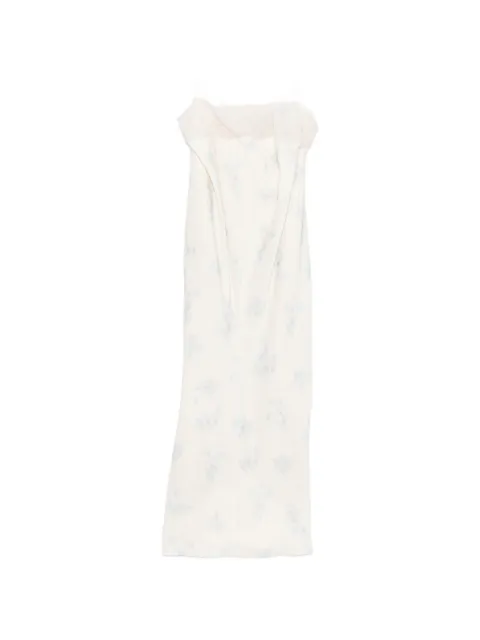 Carven floral-print lace-trim midi dress