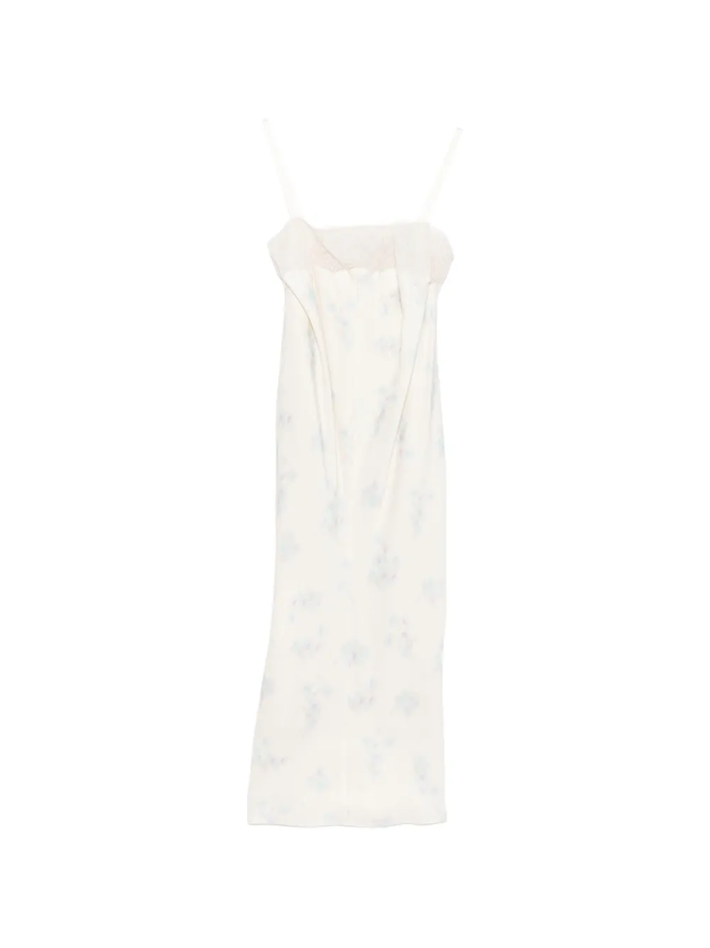 Carven floral-print lace-trim midi dress