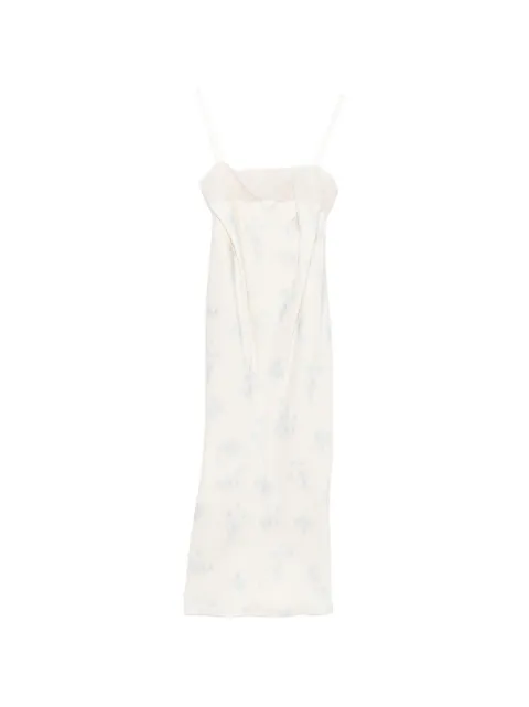 Carven floral-print lace-trim midi dress