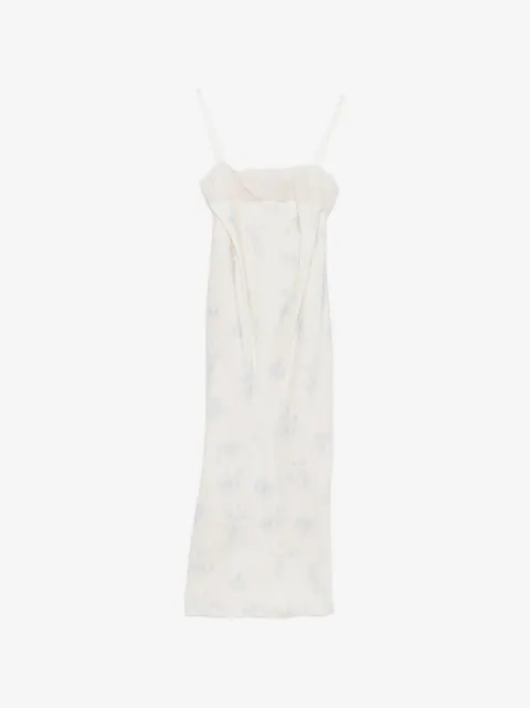 Carven floral-print lace-trim midi dress
