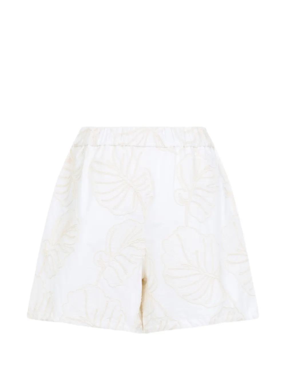 Moncler Shorts met geborduurd blad en trekkoord Beige