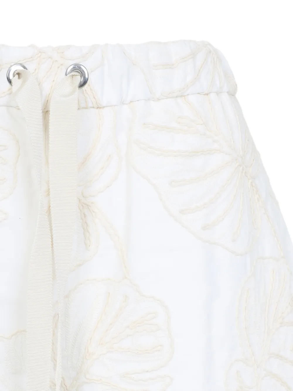 Moncler Shorts met geborduurd blad en trekkoord Beige