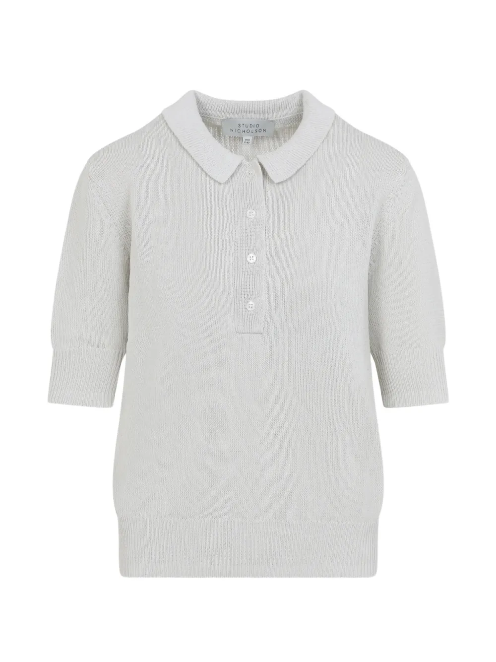 Studio Nicholson ribbed-knit polo shirt - Grigio