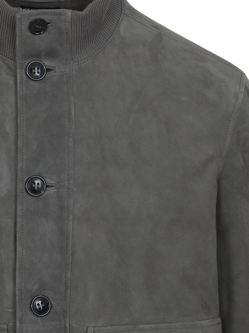 Zegna Leren jack Grijs