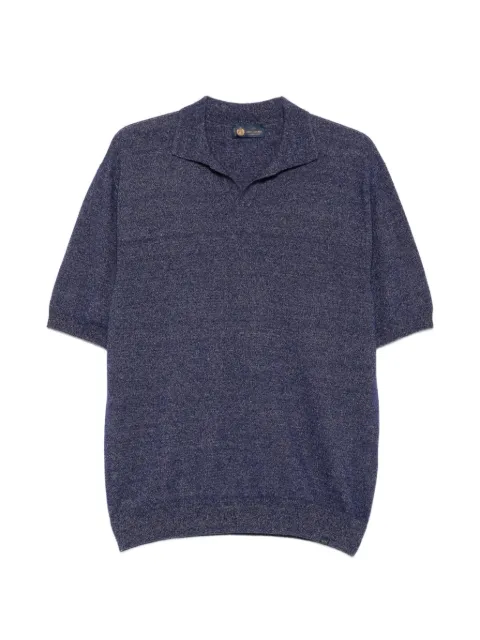 Paul & Shark open-collar marl-effect T-shirt
