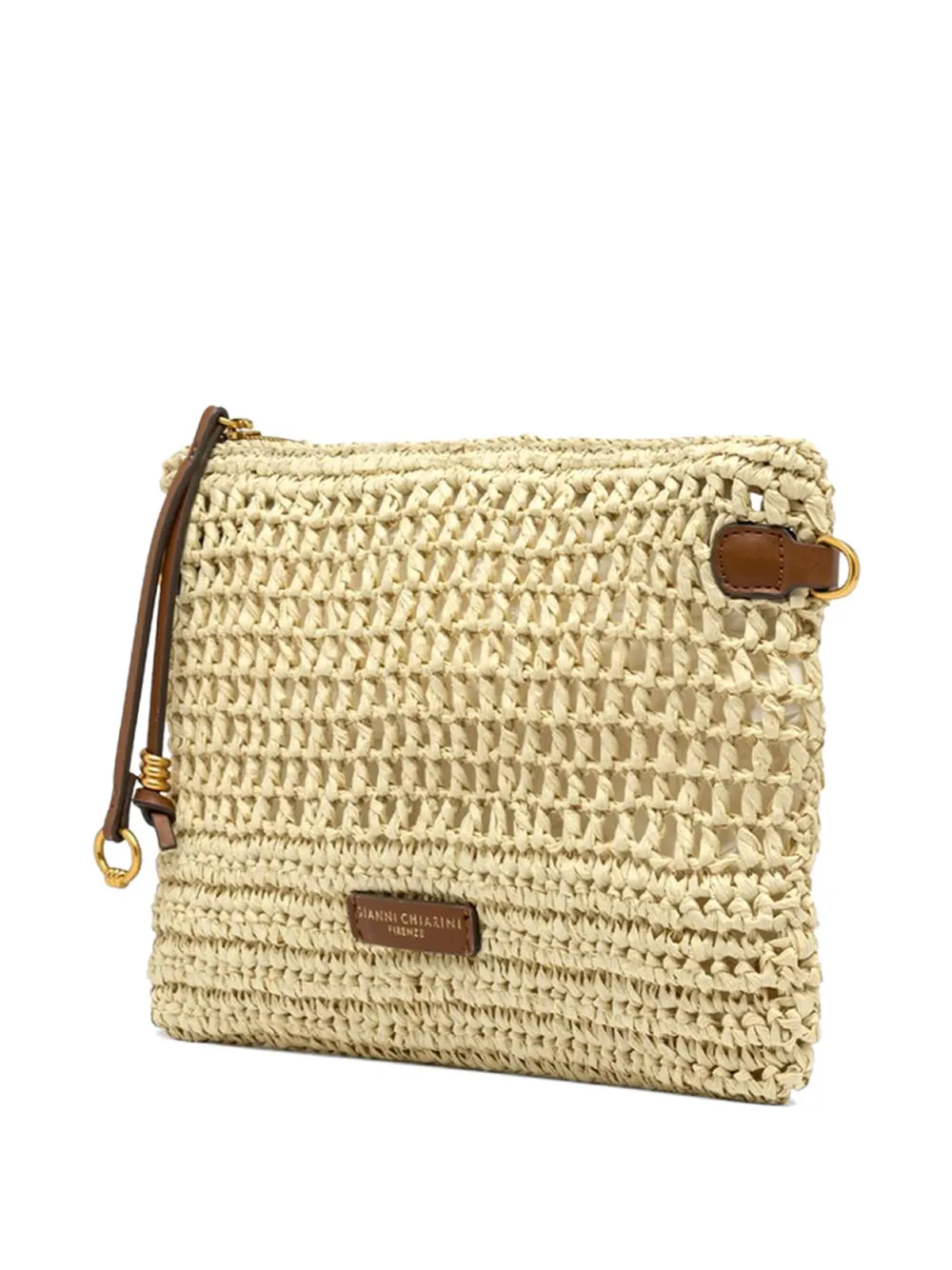 GIANNI CHIARINI Kleine Nefeli gehaakte buidel met rits Beige