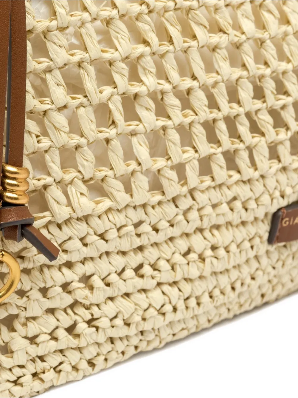 GIANNI CHIARINI Kleine Nefeli gehaakte buidel met rits Beige